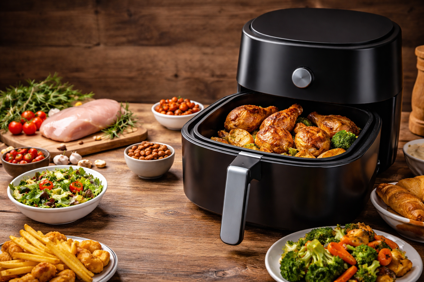Air fryer sütési idő – mennyi idő alatt készülnek el a különböző ételek?