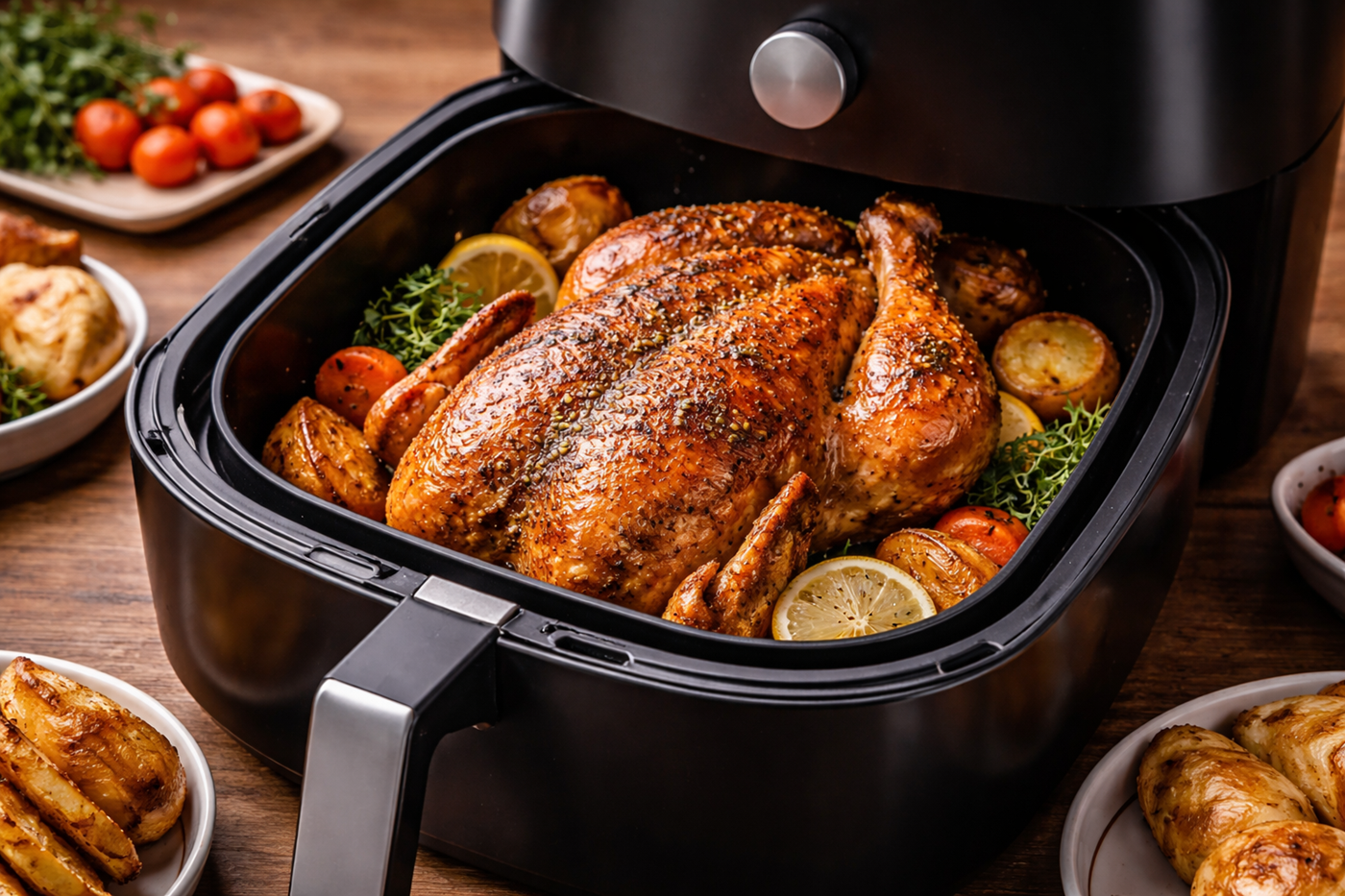 Egész csirke air fryerben sülve – ropogós bőr, szaftos belső (Recept)